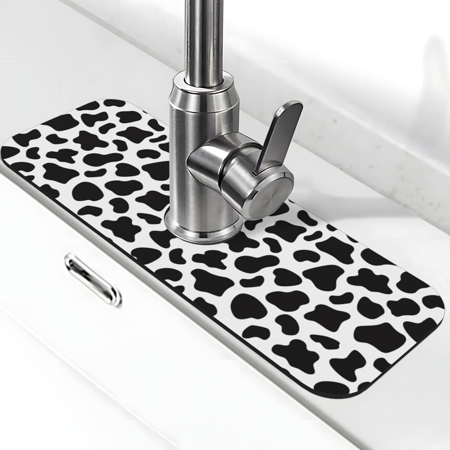 Abstract Flower Blooming Floral Watercolor Kitchen Sink Splash Guard Faucet Mat Super Absorbent Fast Drying Mat Sink Gadgets-Fast Drying Pad Sink Mat For Kitchen Bathroom (15" X 5.5" )