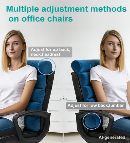 Lumbar Support Pillow for Office Chair,Multiple Adjustable | Back Support for Office Chair High Back/Couch/Sitting on Bed,Patented 6 Semi Cylindrical Back Cushion,Short Velvet Cover