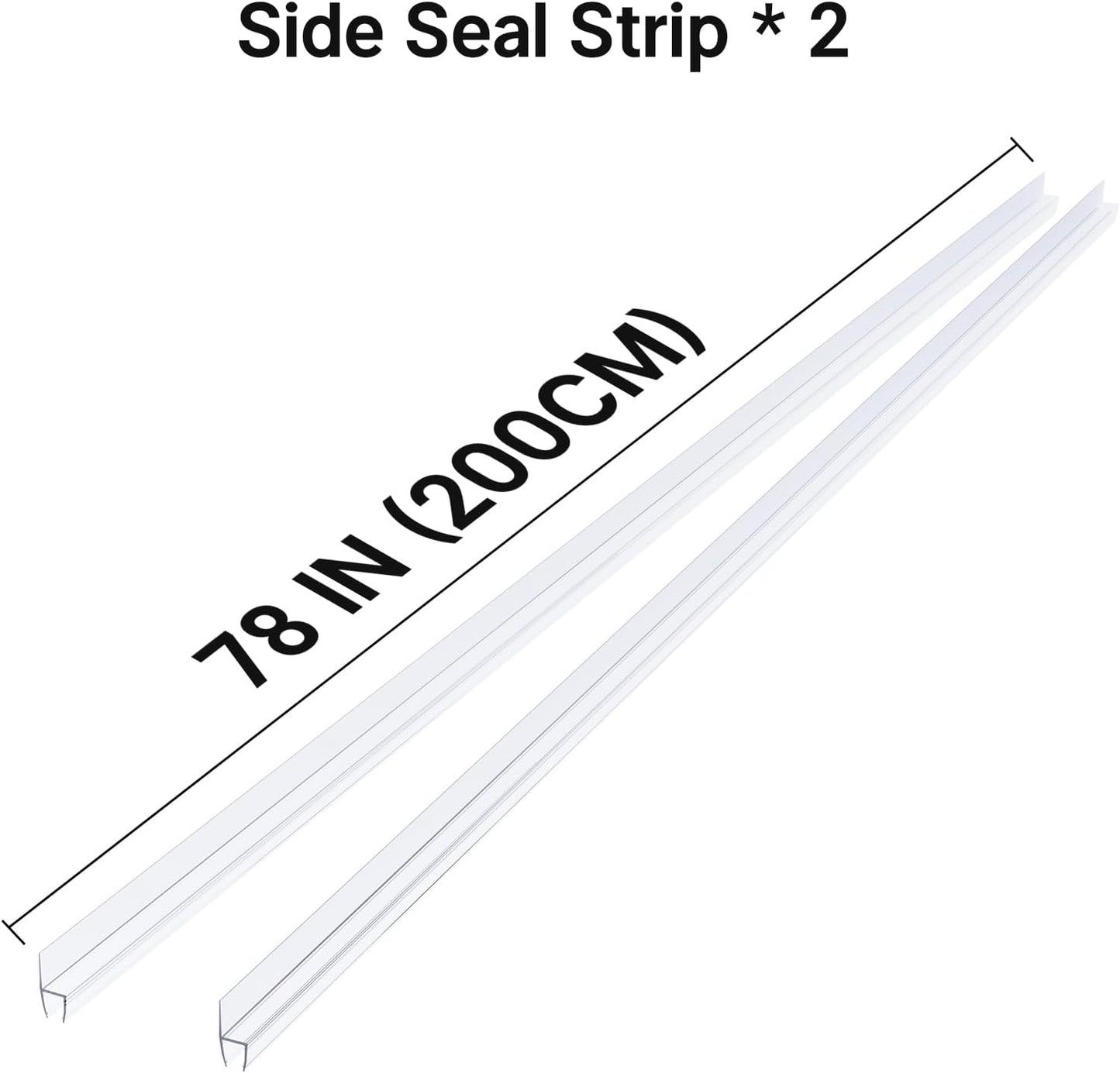 AmazerBath Frameless Shower Door Bottom Seal 39 inch (Set of 2) - Clear, Suitable for 3/8 Inch Glass, Modern Style