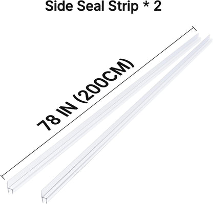 AmazerBath Frameless Shower Door Bottom Seal 39 inch (Set of 2) - Clear, Suitable for 3/8 Inch Glass, Modern Style