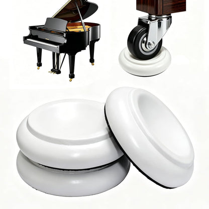 4 Pcs Solid Wood Upright Piano Caster Cups,Furniture Caster Cups,HilerPunk Sofas Beds Chairs Wheel Caster Cups Pads,with Non-Slip & Anti-Noise Felt Pads,for Hardwood Floor Protectors-Natural Wood
