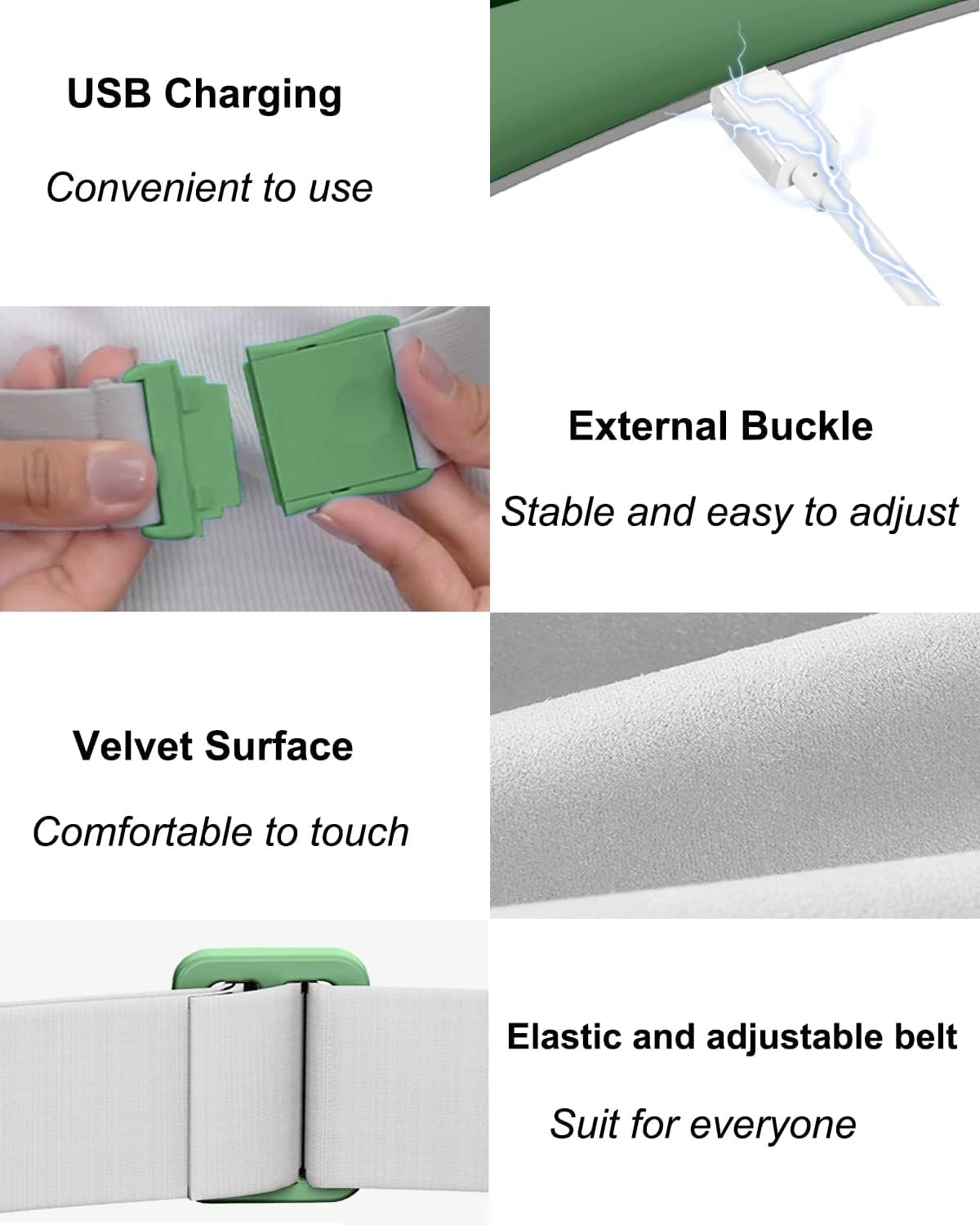 Portable Cordless Menstrual Heating Pad with 4 Heat Levels and 4 Massage Modes,Electric, Fast Large Heating Belly Wrap Belt (Black)
