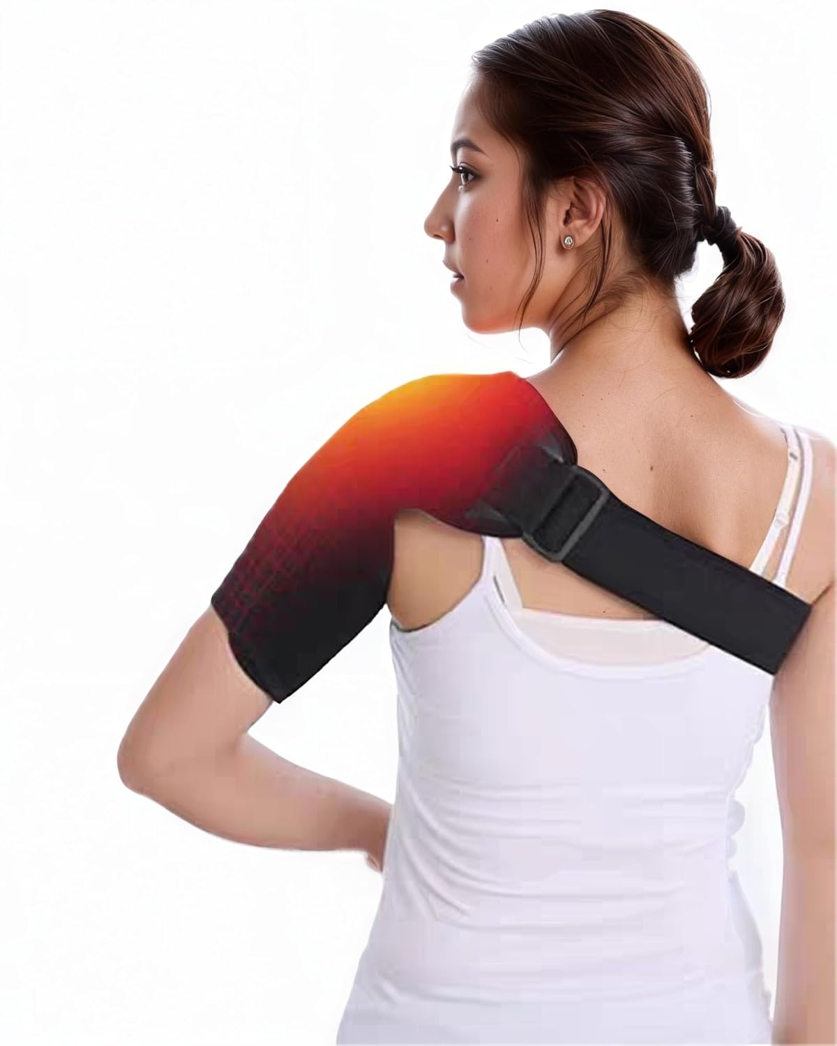 Shoulder Heating Pad - 3-Temperature USB Rechargeable, Adjustable Heat Wrap for Men & Women, Portable Cordless Shoulder Warmer (1 Pce Black-New)