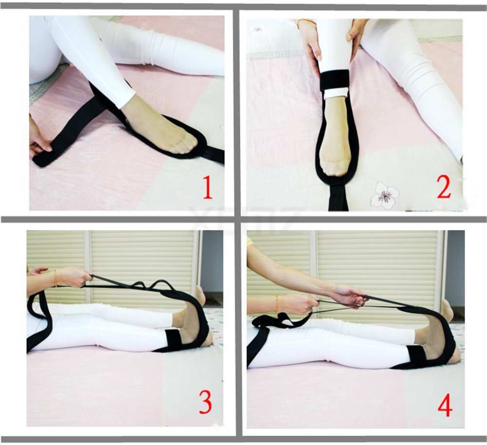 Foot and Calf Stretcher for Plantar Fasciitis, Achilles Tendonitis, Heel Spurs, Drop Foot, Leg Hamstring Stretcher Ankle Stretch Bands, Yoga Stretching Strap for Improve Strength, Pain Relief (1)