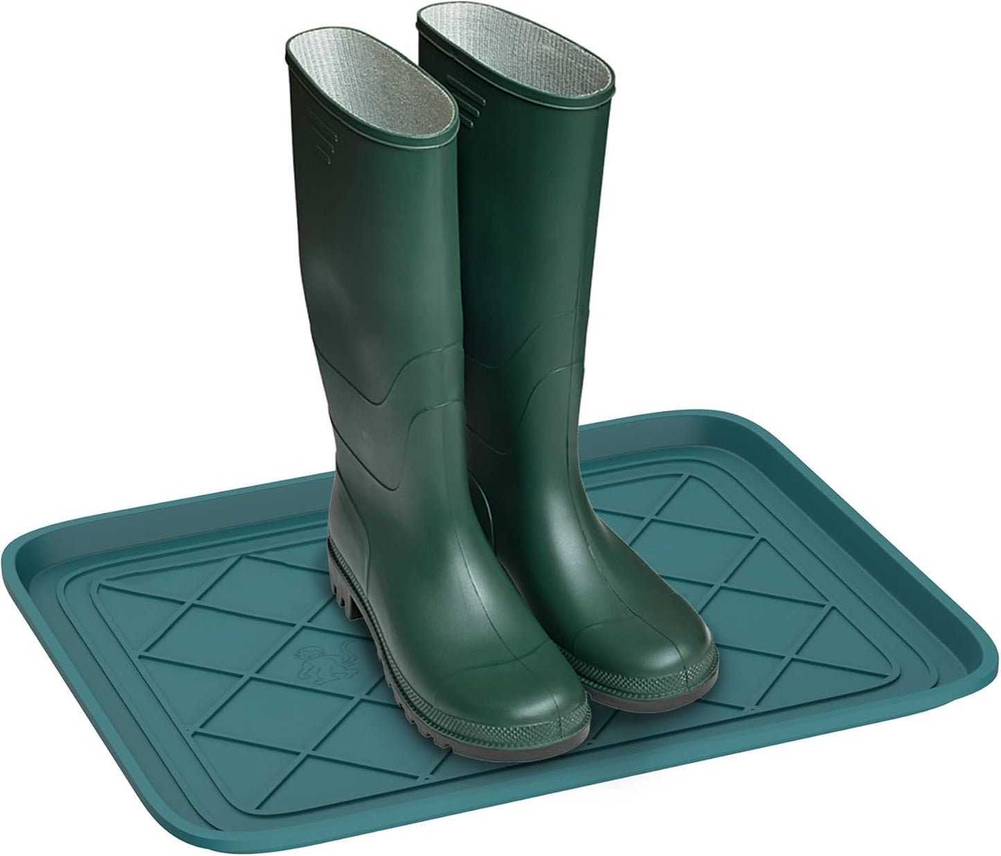 All-Weather Boot Tray - Water-Resistant Plastic Mud Pan, Pet Food Tray, and Outdoor or Indoor Shoe Mat for Entryway by Stalwart (Black)