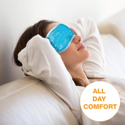 USA Merchant - 2 Redesigned Therapeutic Spa Gel Bead Eye Masks - Hot/Cold Reusable Ice Packs with Flexible Beads - Compress Therapy for Puffy Eyes, Dark Circles, Headaches, Migraines, Stress Relief