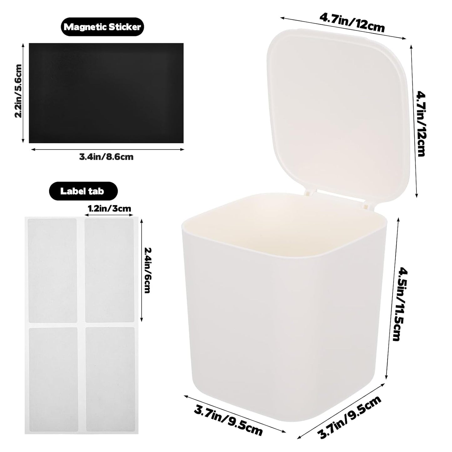 Rainmae Mini Magnetic Laundry Lint Bin with Lid, Dryer Lint Bin, Wall-Mounted Trash Can with Lid Plastic Storage Dryer Lint Holder, Magnetic Lint Bin, Space-Saving Organizer Solution for Laundry