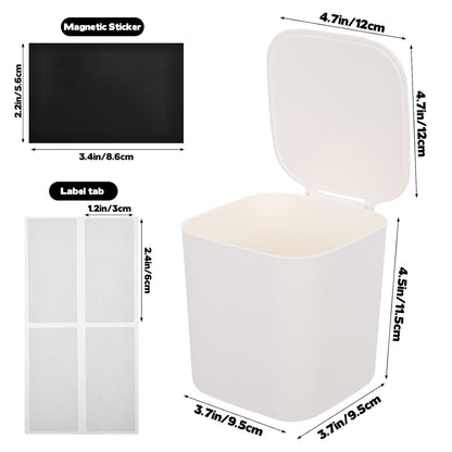 Rainmae Mini Magnetic Laundry Lint Bin with Lid, Dryer Lint Bin, Wall-Mounted Trash Can with Lid Plastic Storage Dryer Lint Holder, Magnetic Lint Bin, Space-Saving Organizer Solution for Laundry