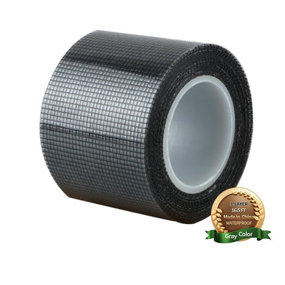 Window Screen Repair Kit 16.5FT 3-Layer Strong Adhesive & Waterproof Tape Fiberglass Covering mesh-Screen Door Patch Repair Kit for Windows or Doors-Ease-Installation Fiberglass Covering Mesh (Gray)