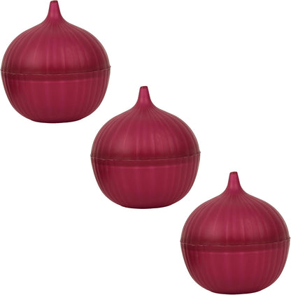 Food Keeper Storage Container with Lid, Food Saver for Fresh Avocados, Red Onions, and Garlic, BPA Free, Set of 3 (Garlic)
