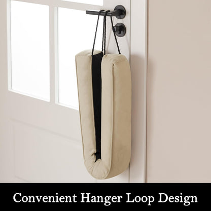 Door Draft Stopper with Removable Washable Cover, 38", Black | Weighted Gap Filler, Blocks Hot and Cold Air, All-Season Seal, Easy Install, Noise & Wind Blocker, Home Essentials