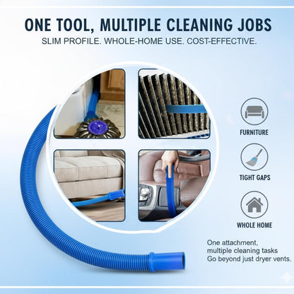 Dryer Vent Cleaner Kit (Blue*1) | Dryer Vacuum Hose Attachment with Universal Connector,Flexible Cleaning Brush for Deep Lint Removal,Fits Most Vacuum Cleaners