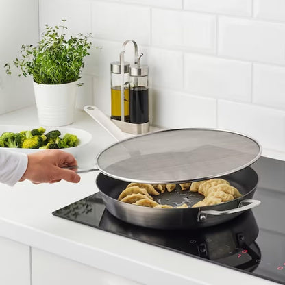 Rocky Mountain Goods 10” Splatter Screen for Frying Pan - Stainless Steel Dishwasher Safe Mesh Screen with Handle - Keep Grease from Exiting Pan while Cooking