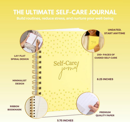 Daily Self Care Journal for Women - A5, Wellness Journal with Prompts - Goal Journal for Happiness,Mindfulness,Productivity & Personal Development - Reduce Stress & Improve Mental Health - Pink | Guided 90-Day Daily & Weekly, Undated Reflection Planner,