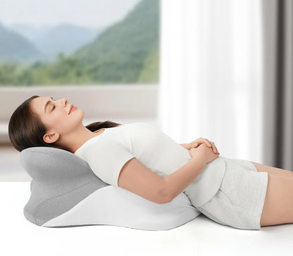 Memory Foam Ergonomic Wedge Pillow, Reading Pillow for Bed, Headboard Pillow Support for Back Pain, Acid Reflux & Sitting Up, Ideal for Massage with Removable Cover