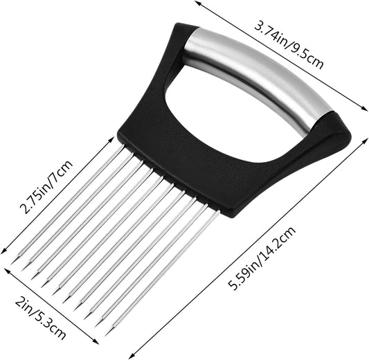 Onion Slicer Thin-Egg Chopperonion Onion Holder For Slicing,Avocado Slicer Tool Blooming Onion Cutter Kit,Tomato Slicers For Home Use Cool Kitchen Gadgets 2024 (Black(No handle))