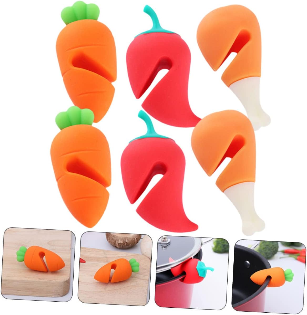 Zerodeko Silicone Lid Spill Stoppers 6pcs Adjustable Boil Lifters for Pots Heat Resistant Kitchen Accessory for Cooking and Preventing Overflows