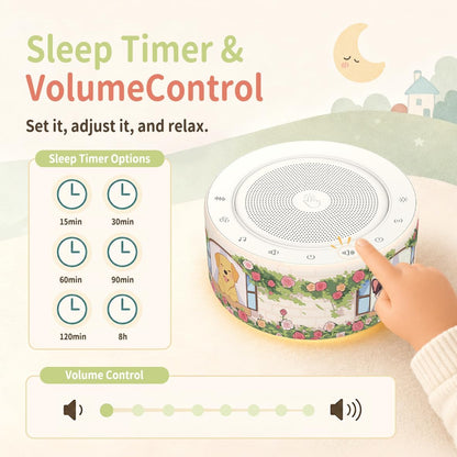 Kipcush White Noise Machine for Baby & Adults, 30 Soothing Sounds, Sleep Sound Machine with 8 Color Night Light, Memory Function, White Noise for Sleeping, Nursery, Office, Travel & Relaxation
