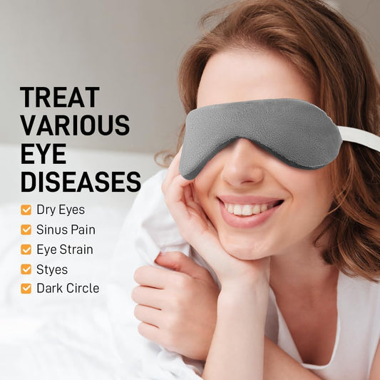 Moist Heated Eye Masks for Dry Eyes, Stye, Warm Compress for Sleeping | Purple, Microwavable Heating, Hot Compress for Relieve, Flaxseed Filling