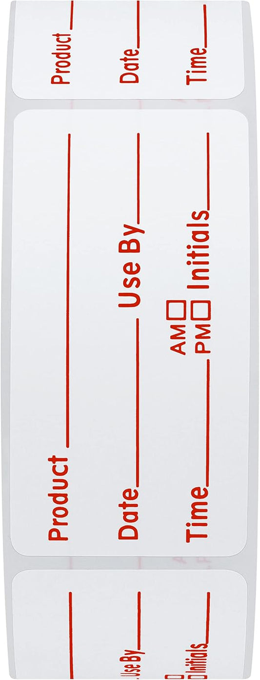 Hybsk 500pcs Freezer Labels for Food Storage Removable FIFO Use By Food Preparation Stickers Prep Date 1 x 2 Inch Labels (Red)