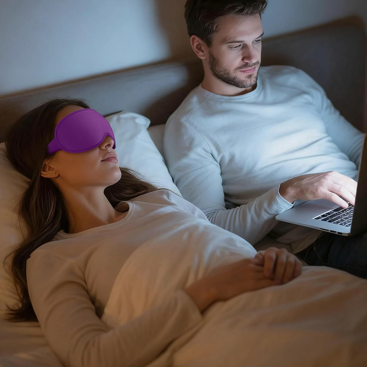 Vynix® Sleep Mask for Men Women - 100% Blackout Eye Masks for Sleep - 3D Soft Sleeping Mask for Side Sleepers - Zero Pressure Lash Extensions Eye Cover Shade for Airplane Travel Essentials, Black