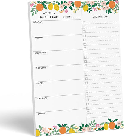 Sweetzer & Orange Fruity Weekly Meal Planner and Grocery List Magnetic Notepad. 7x10” Meal Planning Pad with Tear Off Shopping List. Plan Weekly Menu Food for Weight Loss or Dinner List for Family!