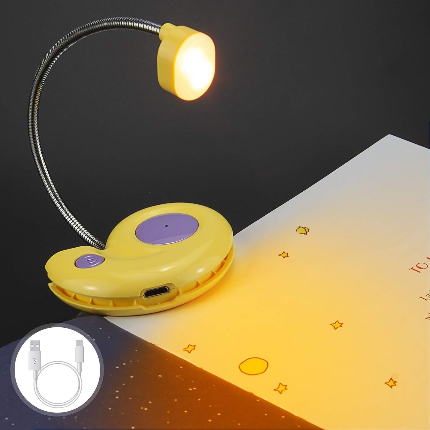 Kids Rechargeable Book Light, Clip on Reading Light for Kid, Kids Reading Lights, Amber Book Light for Reading in Bed, 2 Lighting Modes, Blue Light Blocking, Bookmark Light for Bookworms-Green