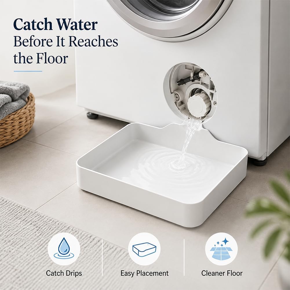 Universal Front-Load Washing Machine Drain Pan，1set | Washing Machine Drainage Tray, Easy Installation for Basements, Apartments, Mobile Homes, Garages, and Rentals