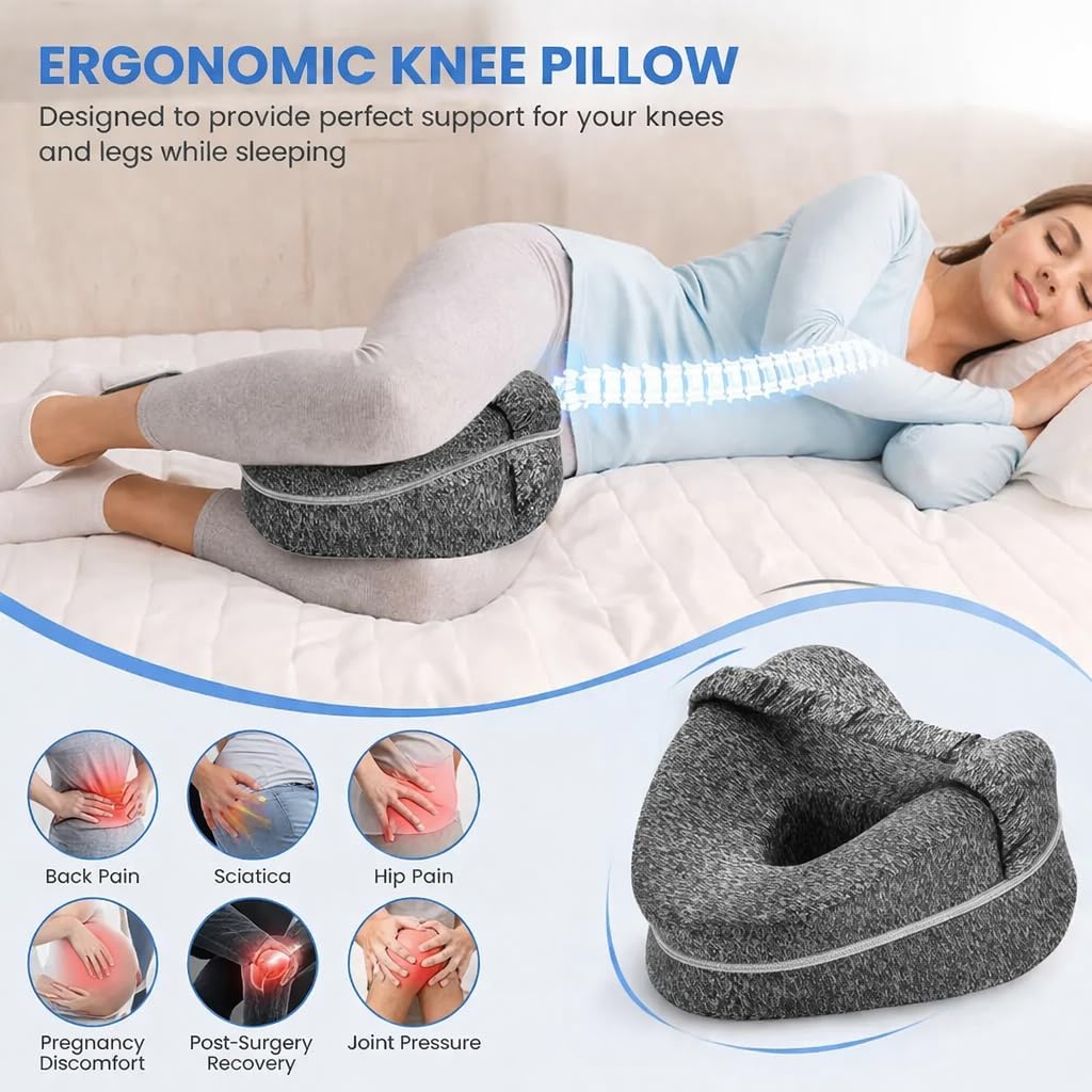Nourial Knee Alignment Pillow,Leg Pillows for Sleeping (Blue) | Suitable for Relieving Leg, Back, Knee Pain