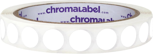 ChromaLabel Removable White Dot Stickers, 1/2 Inch, 1000/Roll