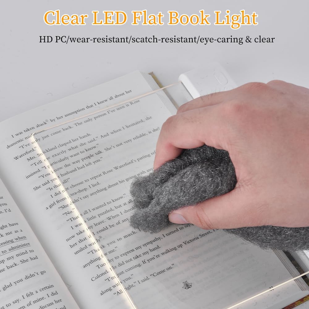 Book Light for Reading in Bed at Night Flat Reading Lights, Pink