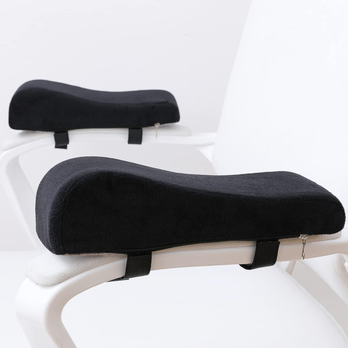 LargeLeaf Chair Ergonomic Armrest Pads Elbow Pillow Pressure Relief Office Chair Gaming Chair armrest with Memory Foam armrest Pads 2-Piece Set of Chair (Black_Velvet)