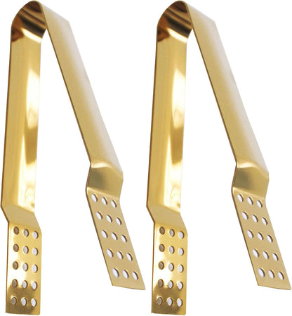 2-Pack Tea Bag Squeezer, Stainless Steel Golden Tea Bag Squeezer Tongs, Tea Filter Clamp Tea Strainer Holder Clip, Suitable for Gripping Tea Bag, Ice Cube, Sugar and Lemon Slices
