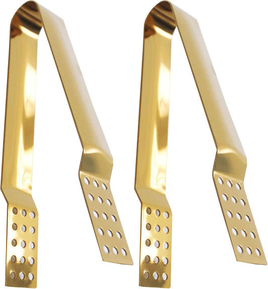 2-Pack Tea Bag Squeezer, Stainless Steel Golden Tea Bag Squeezer Tongs, Tea Filter Clamp Tea Strainer Holder Clip, Suitable for Gripping Tea Bag, Ice Cube, Sugar and Lemon Slices