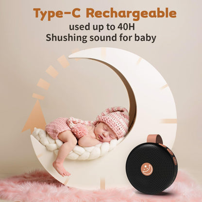 Portable Sound Machine Mini White Noise Machine Baby Shushing Brown Noise Machine with 30 Soothing Sounds for Kids Adults Dogs Auto-Off Timer 32 Volume Levels Sleep Machine for Home Office Privacy