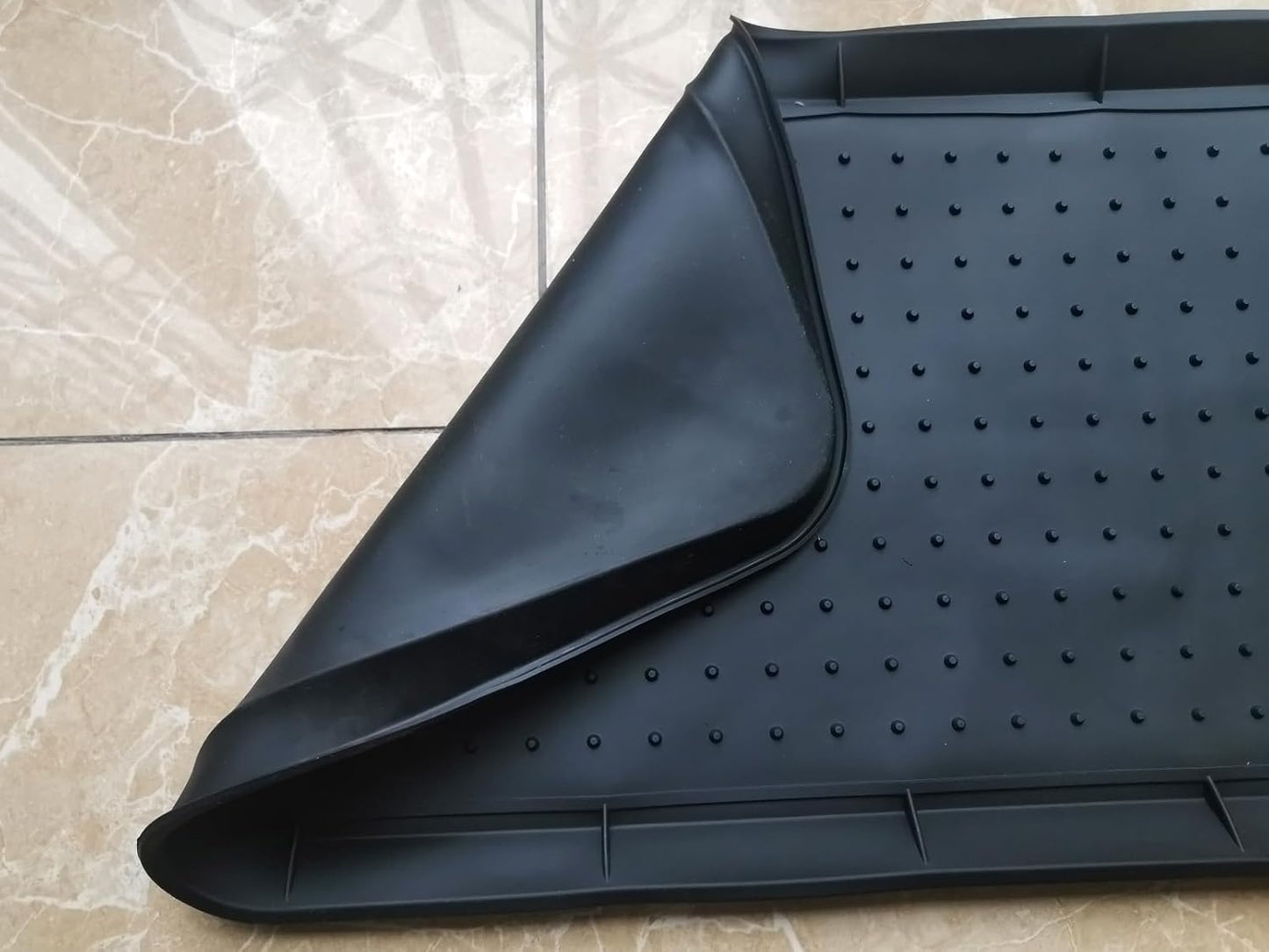 Boot Tray for Entryway,Hard Plastic Boot Mat,Shoe Tray,Shoe Mat for Indoor and Outdoor Use (Black Flower (Hard Plastic), 29.5X14.9 inch)