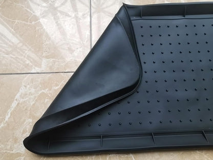 Boot Tray for Entryway,Hard Plastic Boot Mat,Shoe Tray,Shoe Mat for Indoor and Outdoor Use (Black Flower (Hard Plastic), 29.5X14.9 inch)
