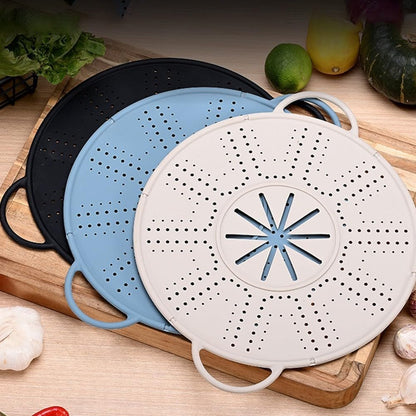 Spill Stopper Lid Cover, Anti Spill Lid Cover, No Boil Over Lid, Pot Cover Silicone Spill Stopper Lid, Boil Over Safeguard, Multi-Function Kitchen Tool for Pots and Pans(black)