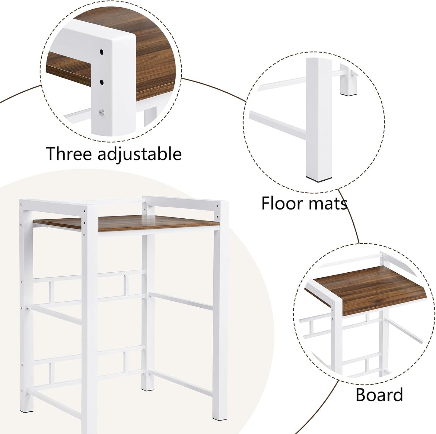 Heavy Duty Steel Shelf Over Washer and Dryer, Portable Washer and Dryer Stand, Laundry Room Organizer with Adjustable Laminate, Washing Machine Shelf for Bathroom and Laundry Room (Black-A)