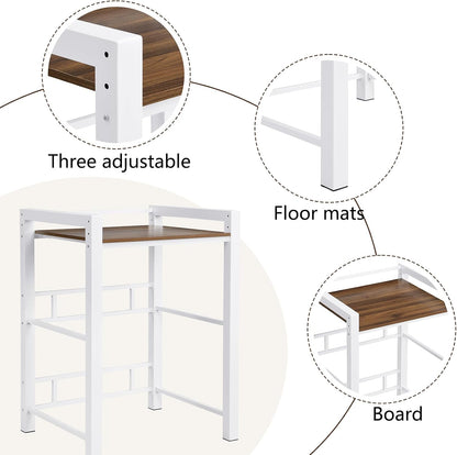Heavy Duty Steel Shelf Over Washer and Dryer, Portable Washer and Dryer Stand, Laundry Room Organizer with Adjustable Laminate, Washing Machine Shelf for Bathroom and Laundry Room (Black-A)