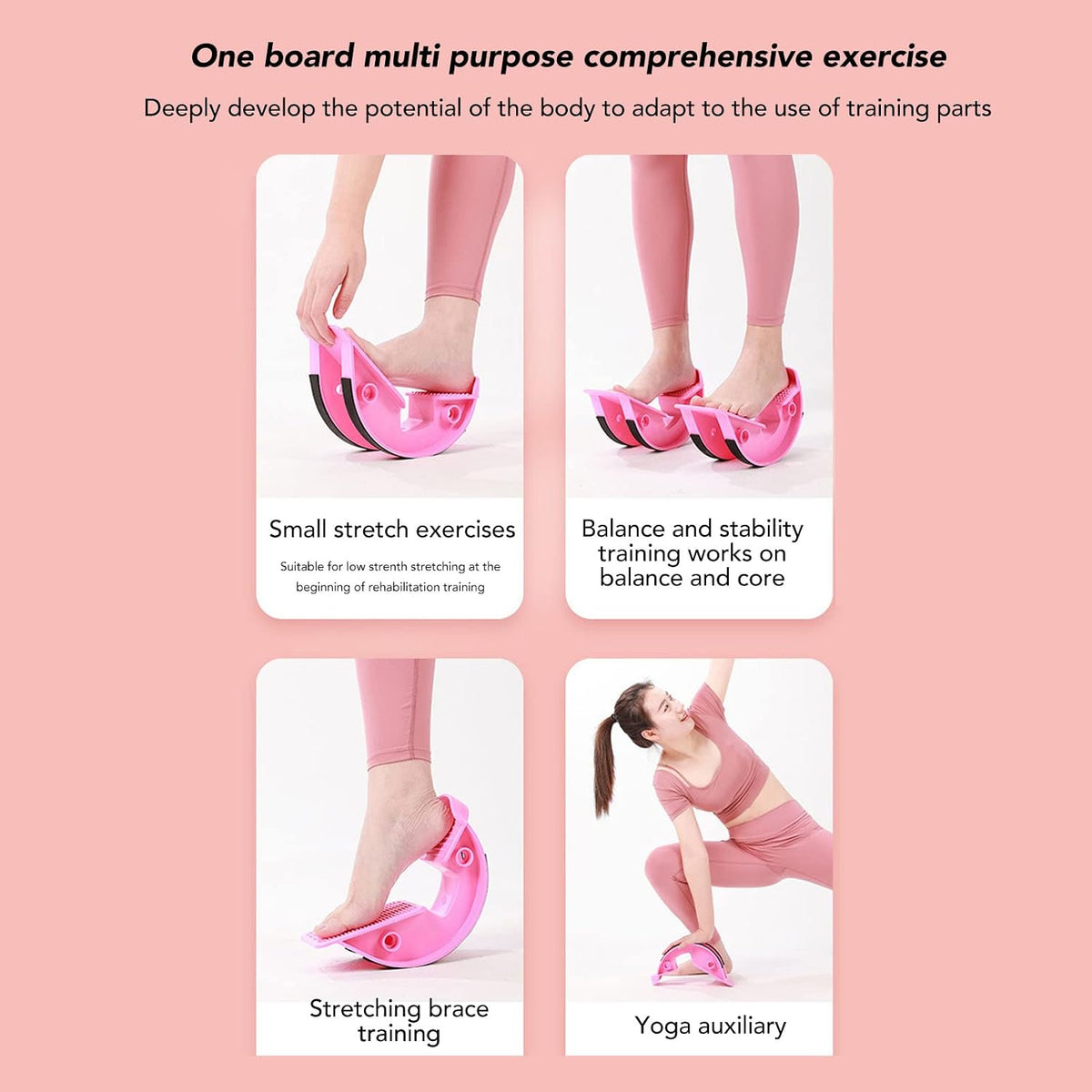 2pcs Calf Stretcher Slant Board, Anti Slip Foot Rocker Ankle Exerciser Leg Muscle Stretching Equipment for Achilles Tendinitis, Plantar Fasciitis Pain Relief and Tight Calves(Pink)