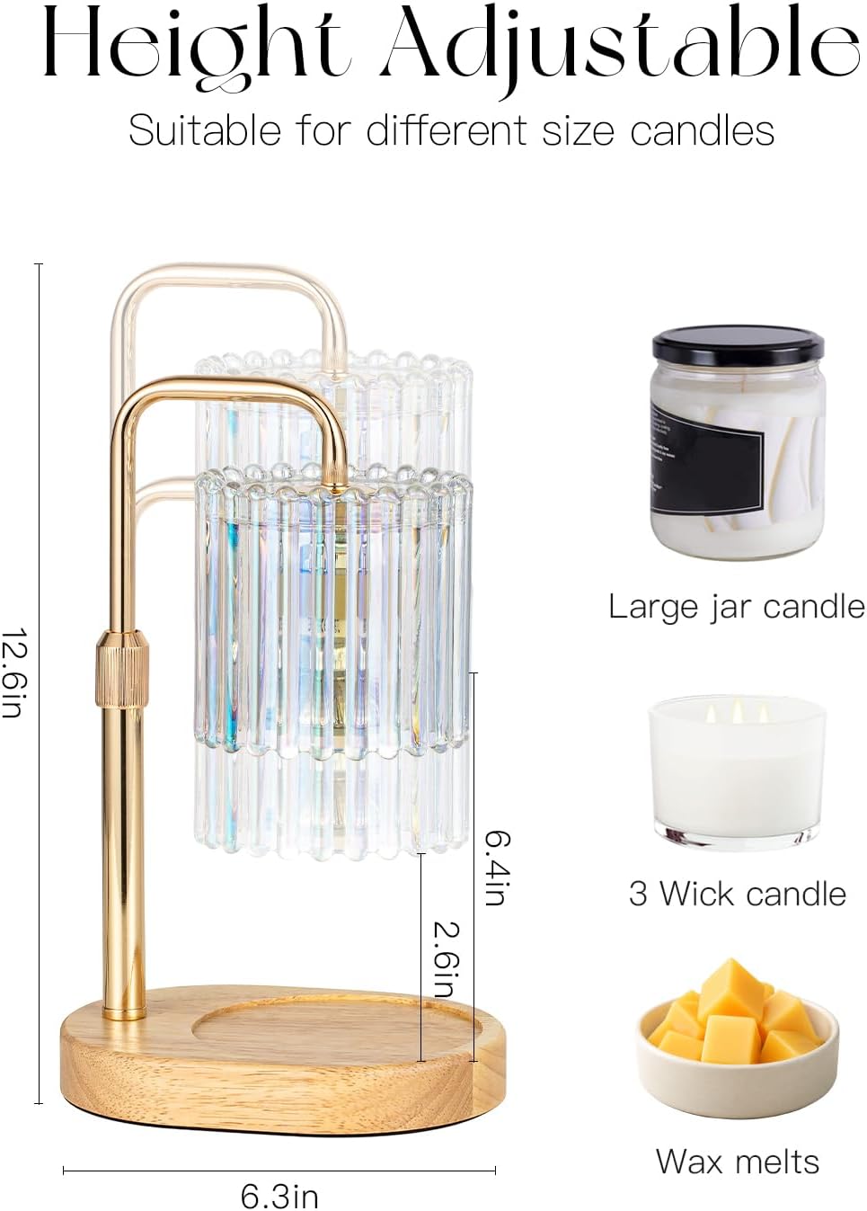 Candeldo Candle Warmer Lamp with Timer: Black Wax Melt Warmer