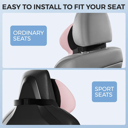 BEBAS Car Headrest Pillow, Ergonomic Neck Pillow with Memory Foam, Black