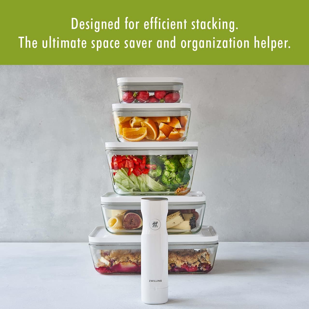 For food to stay fresh up to 5X longer, pump required (not included).