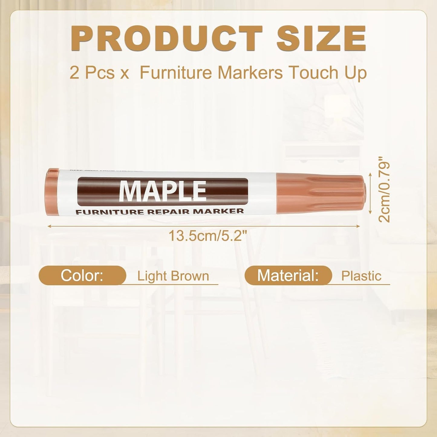 PATIKIL 2Pcs Furniture Markers Touch Up, Furniture Repair Kit Wood Markers for Scratches Wood Floor Holes Tables, White