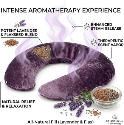 Kozi Weighted Heating Pad for Neck and Shoulders and Back | Microwavable Non Electric Portable Heat Wrap for Pain Relief and Relaxation | Upper Body Heated Comfort Pad,Amethyst