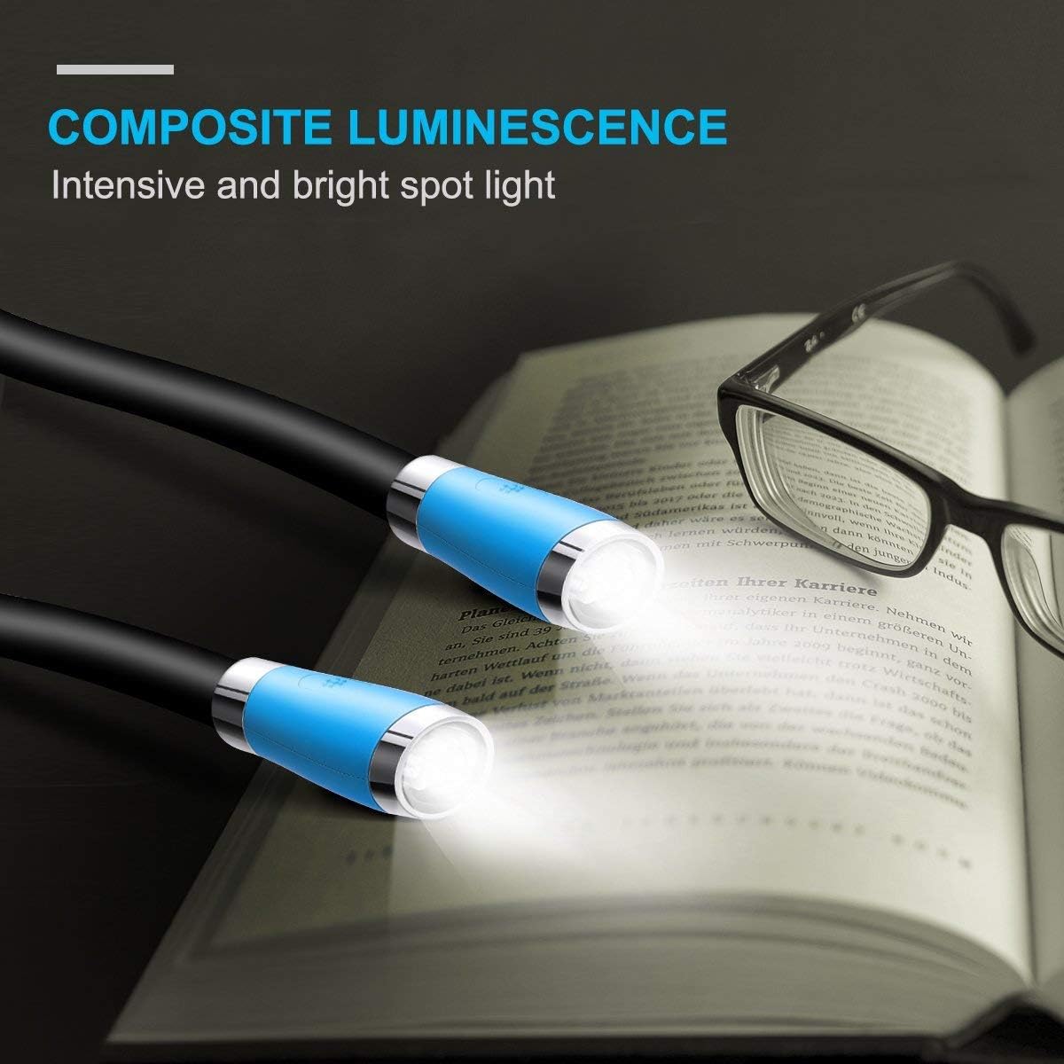 LED Neck Book Light, USB-C Rechargeable, Hands Free, 4 Super Bright LED Bulbs, 3 Adjustable Brightness, Best for Reading in Bed, Knitting, Walking, Jogging, Mending in Night (Pink)