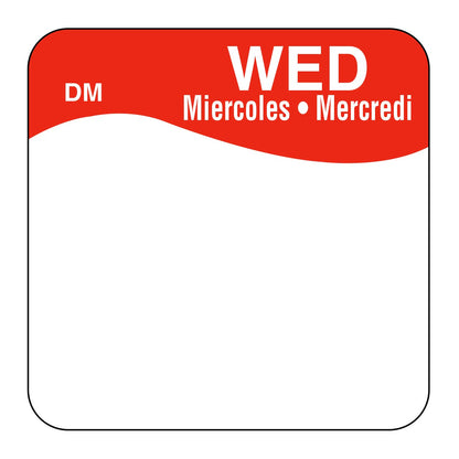 DayMark Safety Systems Day of The Week 1" Square Dissolvable Labels, Monday-Sunday, Dispenser Box Included (3,500 Labels)