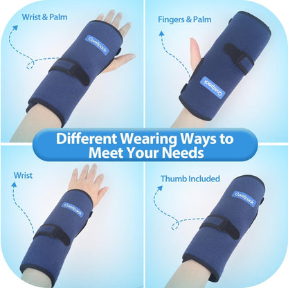 Wrist Ice Pack Wrap for Carpal Tunnel Relief with 2 Gel Ice Packs | Reusable Wrist Brace Compression Sleeve for Injuries, Tendinitis, Swelling, Surgery Recovery, Detachable Gel Inserts, Gifts