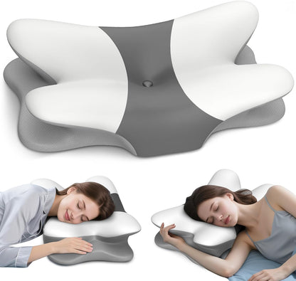 Cervical Neck Pillow for Pain Relief - Ergonomic Pillow for Neck Support, Contour Memory Foam Pillows for Sleeping, Orthopedic Bed Pillow for Side Back Stomach Sleepers(Blue)